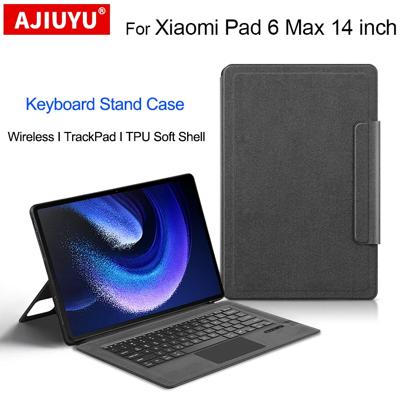 Touchpad Keyboard Case Russian Spanish Portuguese Korean For Xiaomi Pad 6 Max 14 Inch 2023 Mi Pad 6 MAX Tablet Protective Sleeve