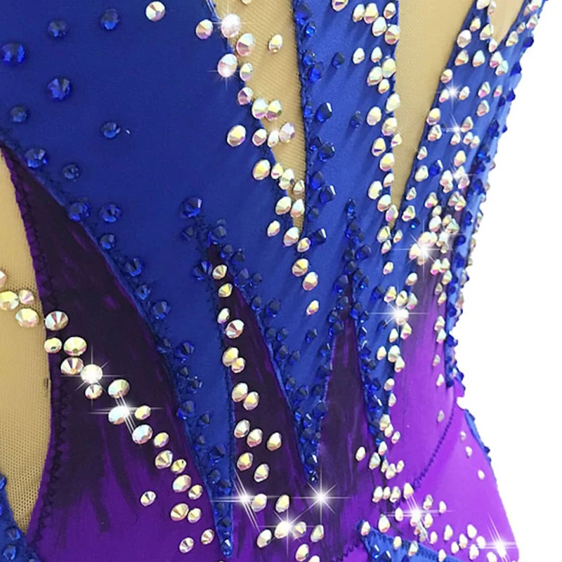 Ginástica artística Leotards para adultos e crianças, macacão jóias, sem mangas, manga longa, traje de patinação artística, multicolorido