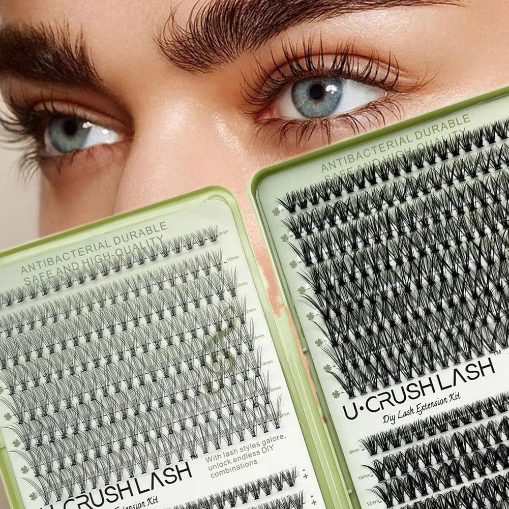 Kit de faux cils DIY grande capacité 10203040d, livre de cils en grappe avec colle, dissolvant et pince à épiler, pour maquillage à domicile, convivial pour débutants