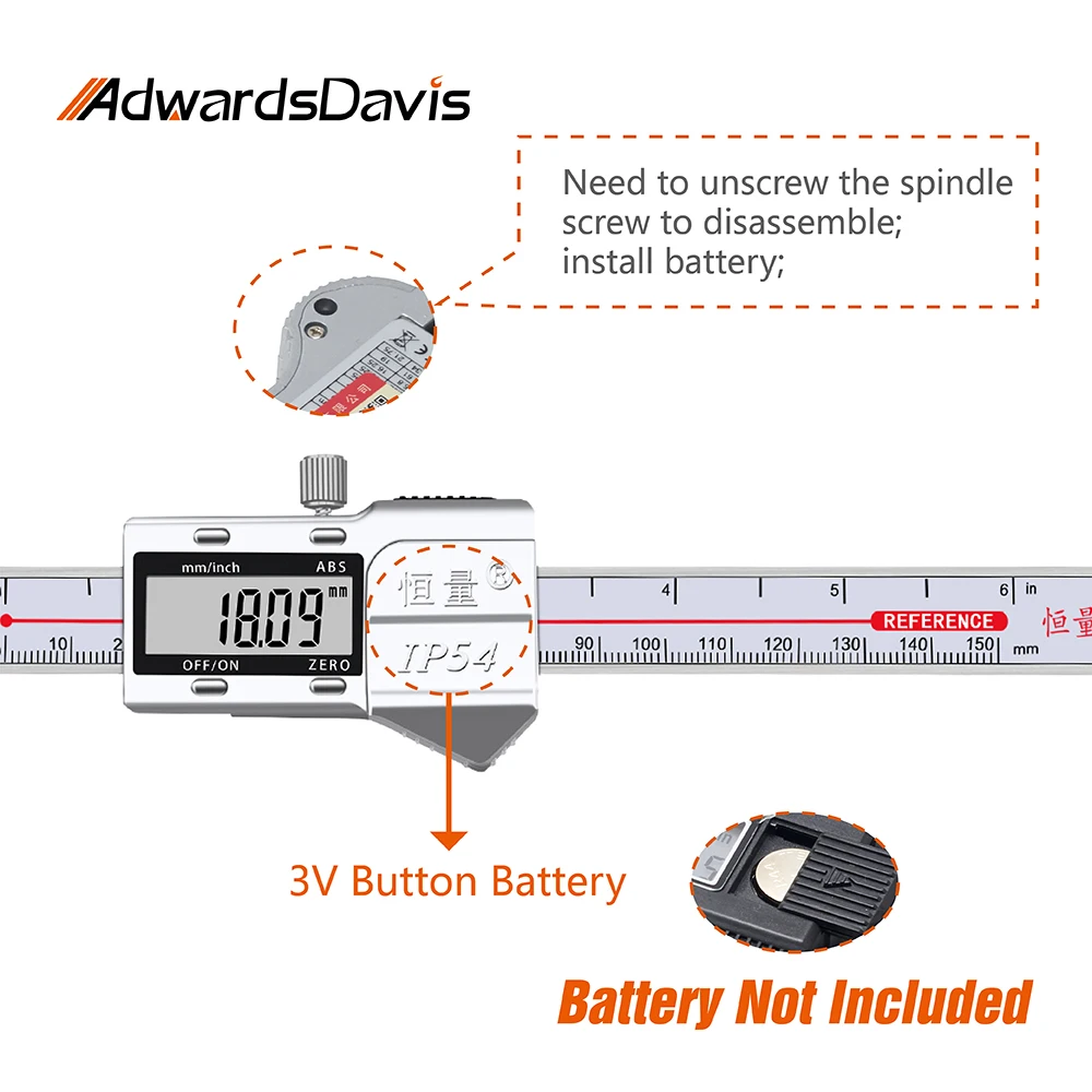 Metric Imperial High Precision Inner Groove Width Digital Display Caliper 150mm 300mm 4CR13 Stainless Steel Measuring Tools