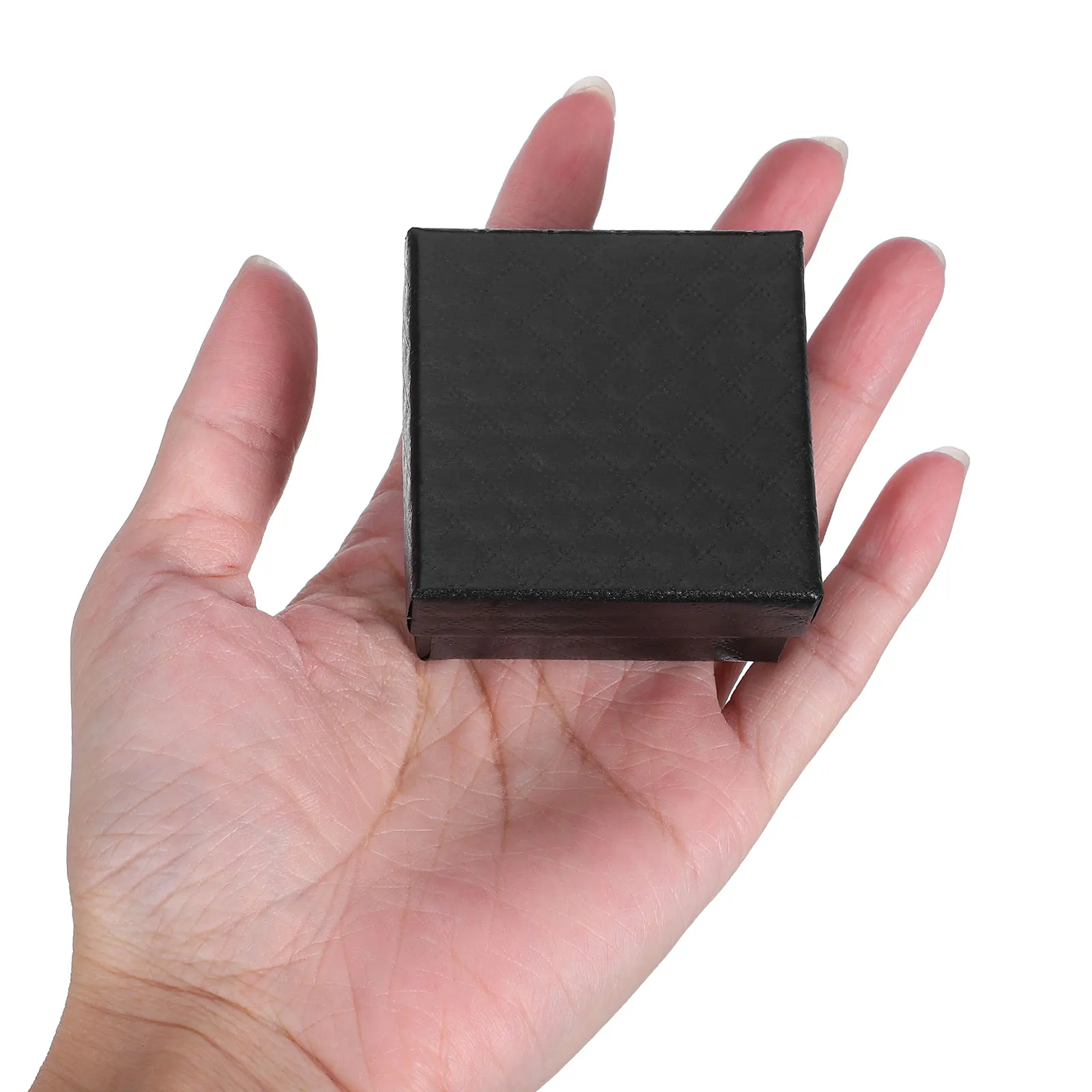 

24Pcs Black Jewelry Boxes Stylish Pattern Cardboard Present Box Small Jewelry Organizer Travel Storage for Rings Earrings