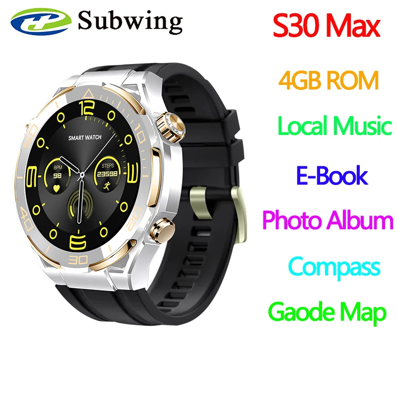 S30 Max Smart Watch Wireless Charger 1.62 Inch 4GB ROM Photo Album Wireless Charging Local Music Men Smartwatch Bluetooth Call