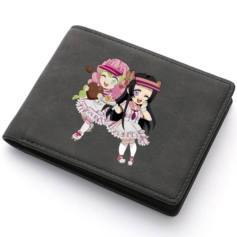 Demon Slayer Anime Agatsuma Zenitsu Men Card Wallets Hasp Small Card Wallets Mini Men's Wallet High Qaulity Short Male Purses