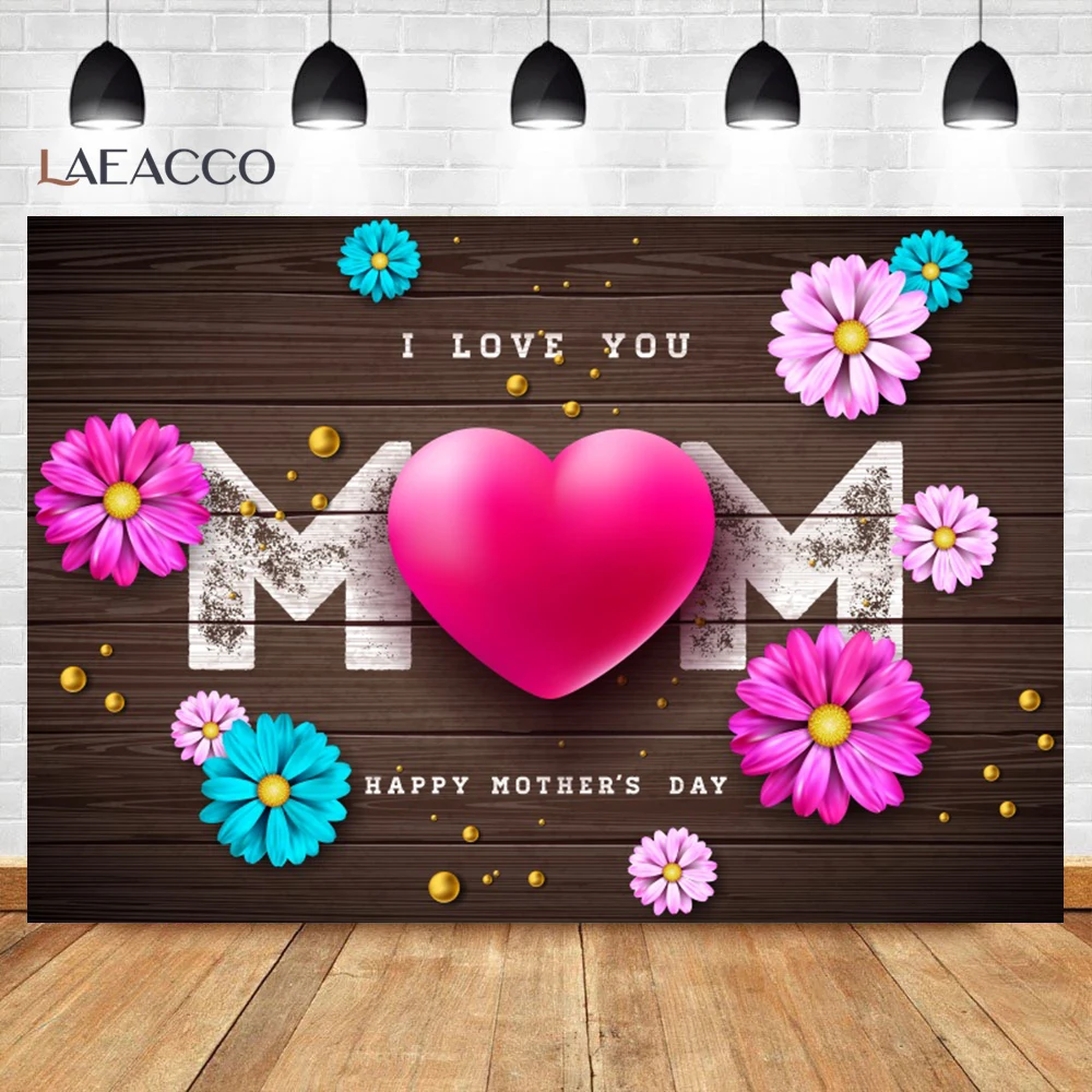 최고의 엄마 해피 어머니의 날 사진 배경, 3D 풍선, 핑크 꽃 사랑 파티 배경 장식, 샤워 사진 부스 소품, 감사합니다