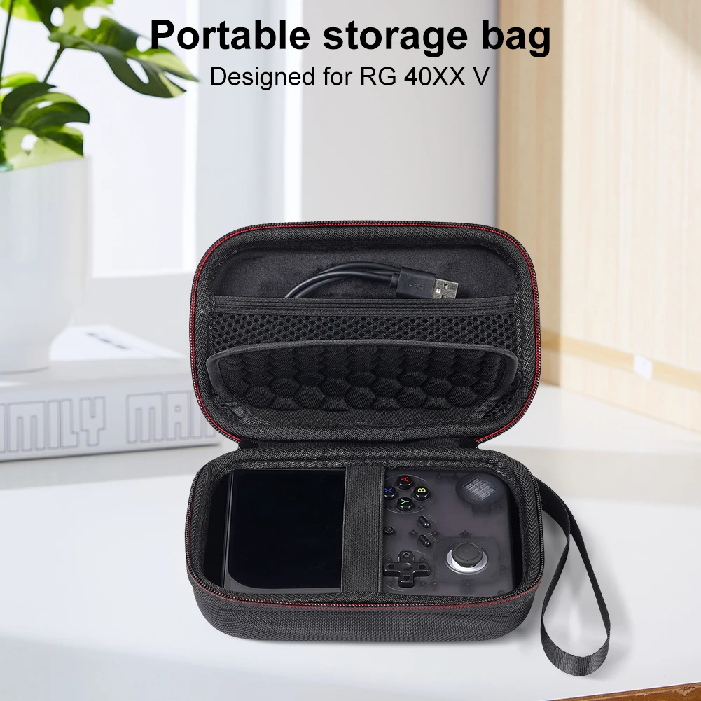 For ANBERNIC RG40 XX V Handheld Game Console Storage Bag with Built-in Mesh Pocket Game Console Carrying Case for Console Host