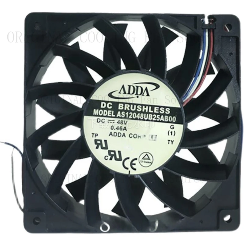 

B FOR ADDA AS12048UB25AB0 DC48V 0.46A 12025 12CM 4-Wire PMW Cooling Fan