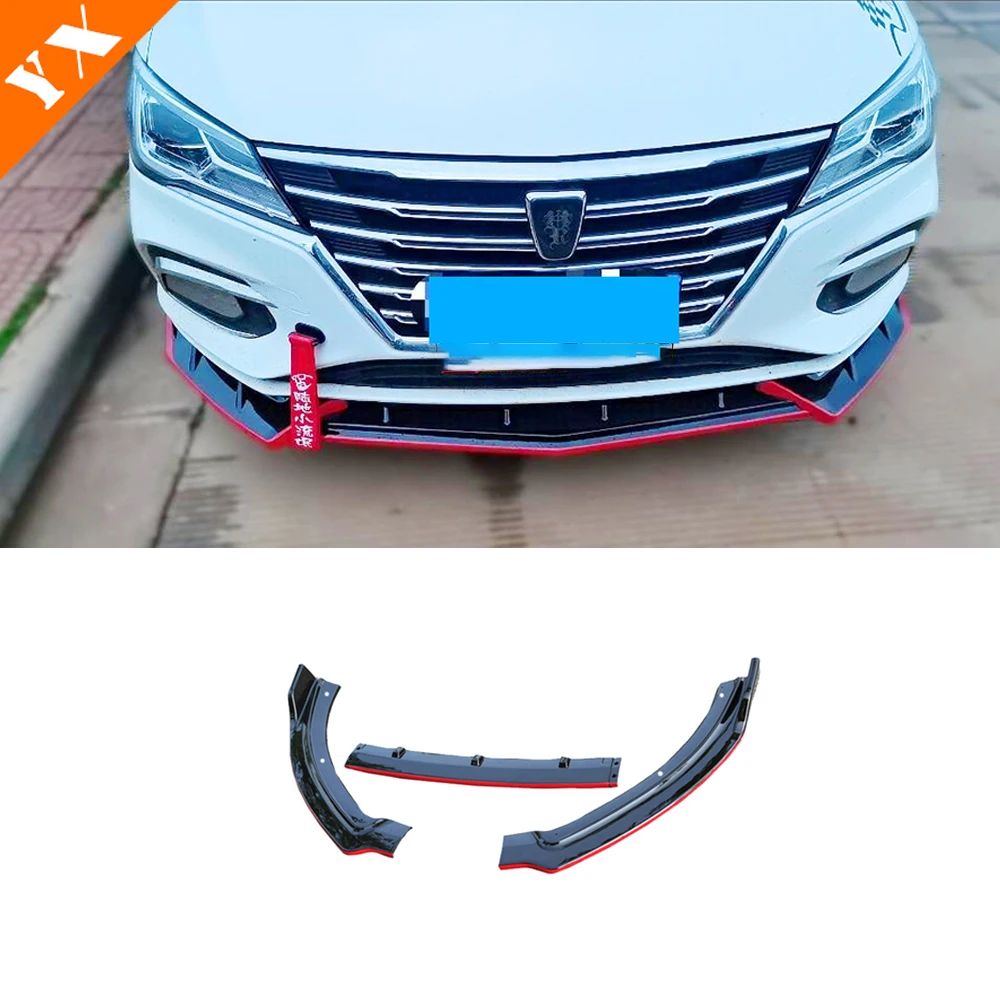 For 2019-2023 Roewe I5 MG 5 Accessories Black Carbon Trim Car Front Shovel Front Lip Front Bumper Protector Anti Hit Garnish