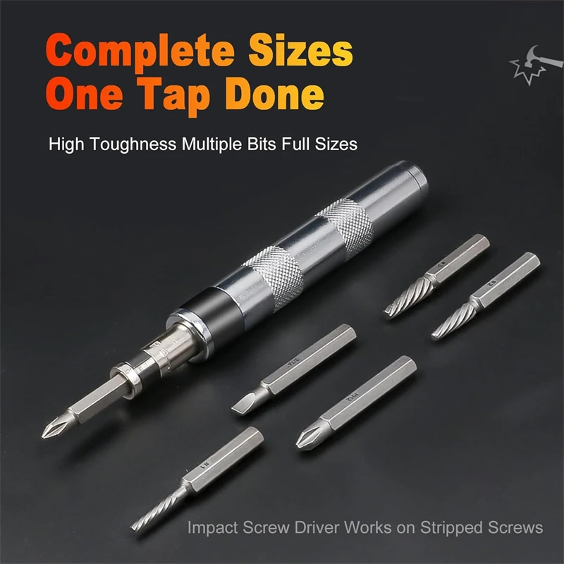 1 Set 6 In 1 Impact Screwdriver 1/4
