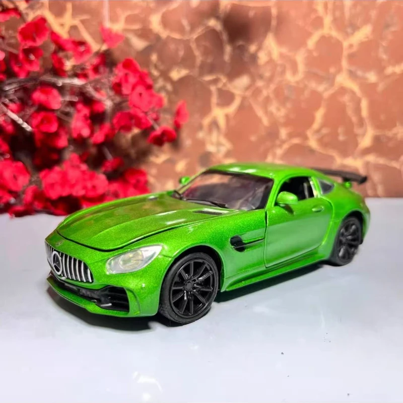

1:32 Diecast Alloy Sport Car Model AMG GTR Pull Back With Sound Light Diecasts Toy Vehicles Models For Children Birthday Gifts M