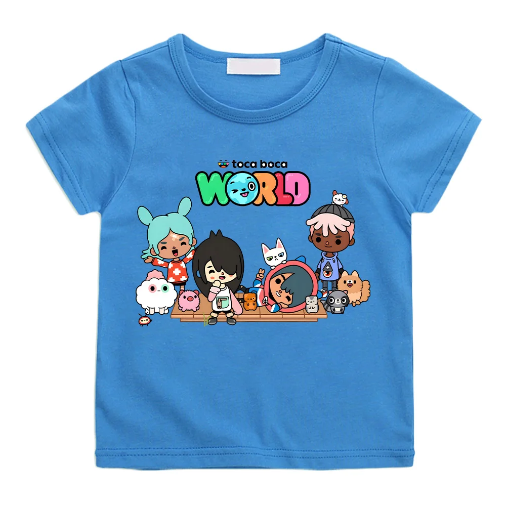 Toca Boca World CottonT-shirts Girls Boys Clothes Game Toca Life World Tshirt Kids Comfy Versatile Tops Summer Short Sleeve Tees