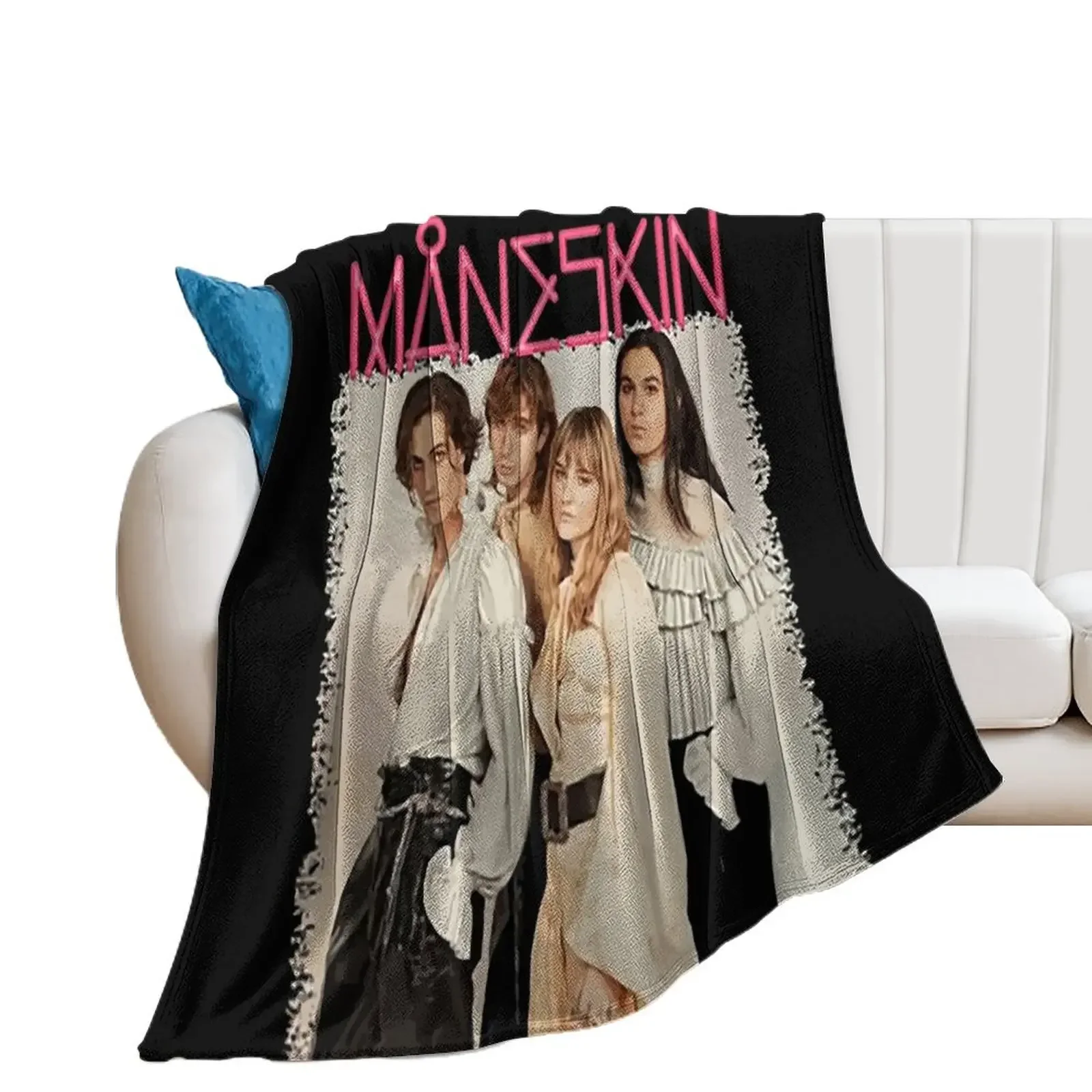 The Official Merchandise of M?neskin - Maneskin Throw Blanket decorative for sofa Softest Blankets