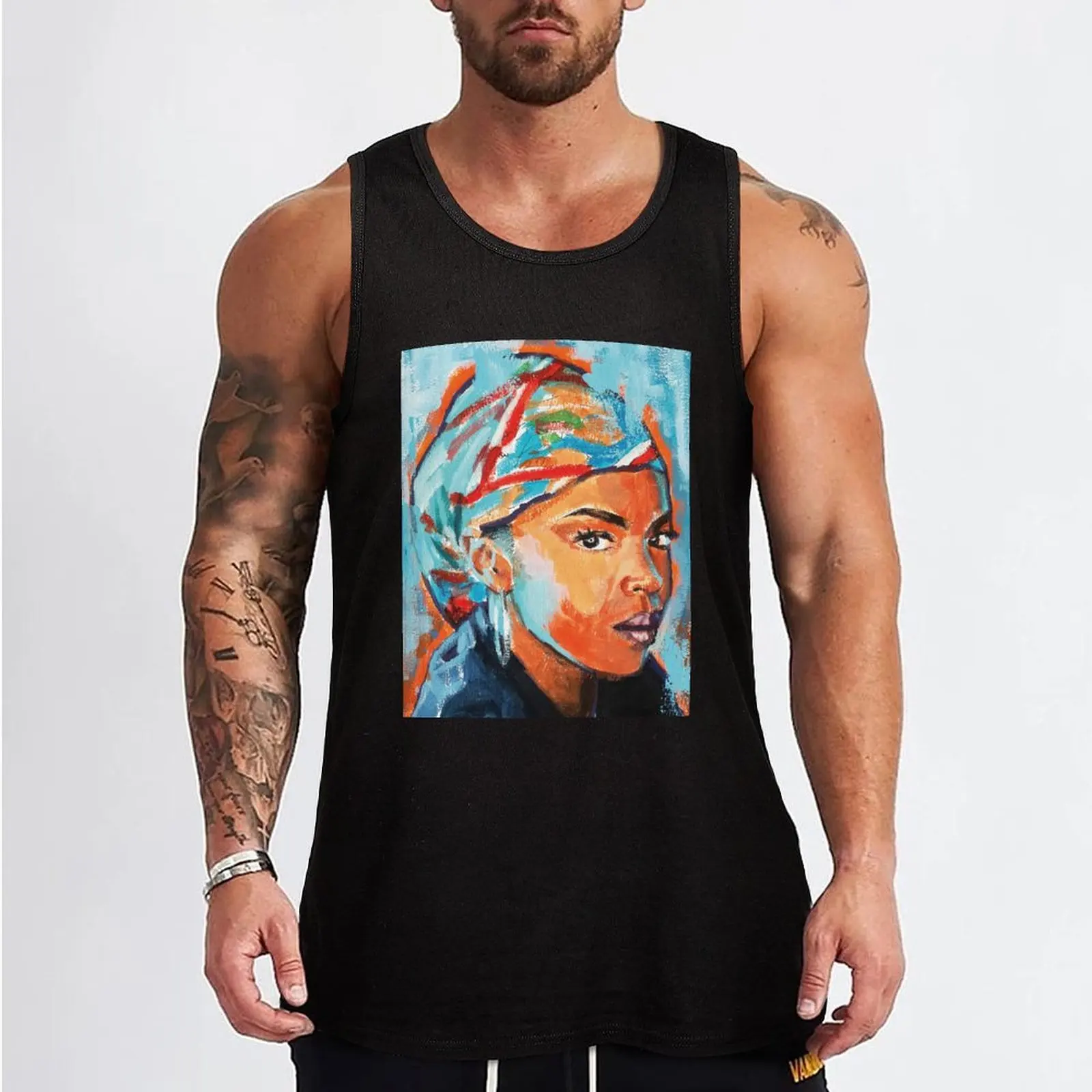 Lauryn Hill Pop Art - Hip Hop Gift - Rap Decor - Rap Music Tank Top gym clothes man fitness sleeveless Male clothes