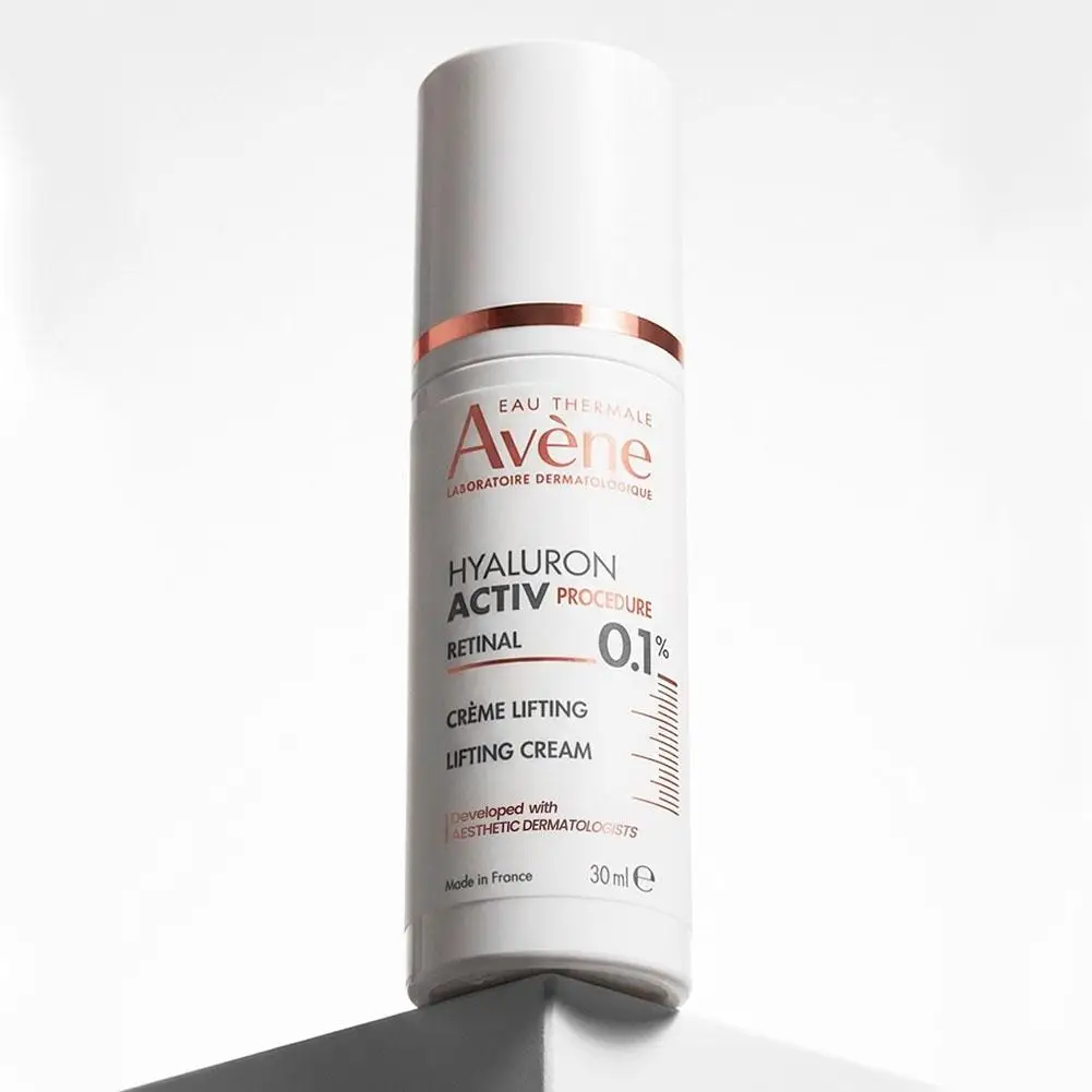 Crème liftante Avene Hyaluron Activ Procedure Retinal 0,1% 30ml, acide hyaluronique, anti-âge, réduction des rides, pour peaux sensibles