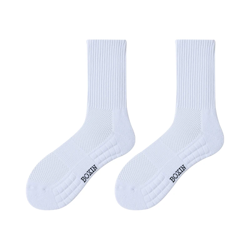 New 4 Pairs Cool Men Black White Warm Socks Set Autumn Winter Male Solid Color Sport Short Socks For Men Dropshipping