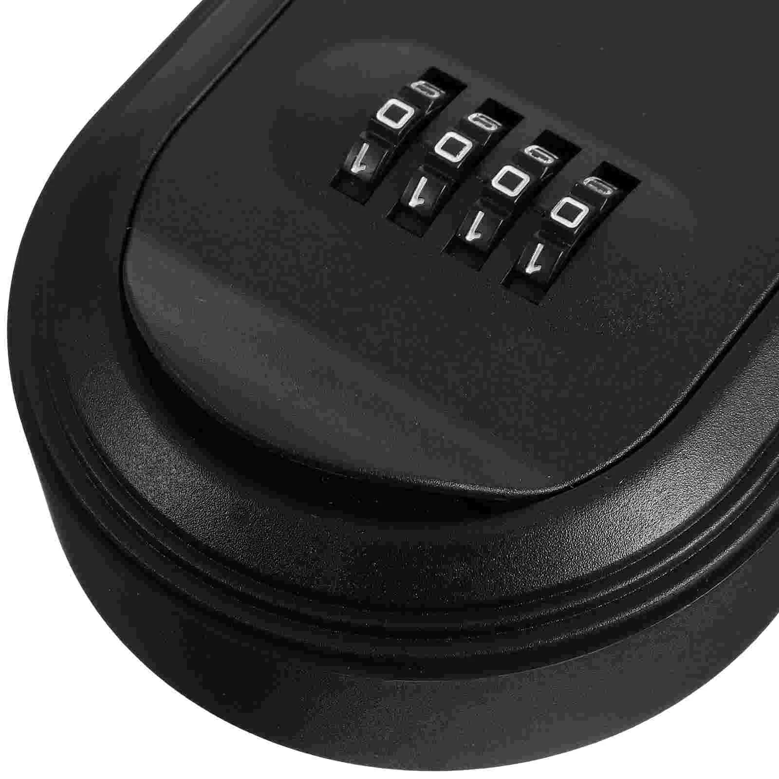 Black Plastic Key Lock Box Wall Mounted Outdoor Cabinet Resettable Code for Home Car Office Safe Key Management