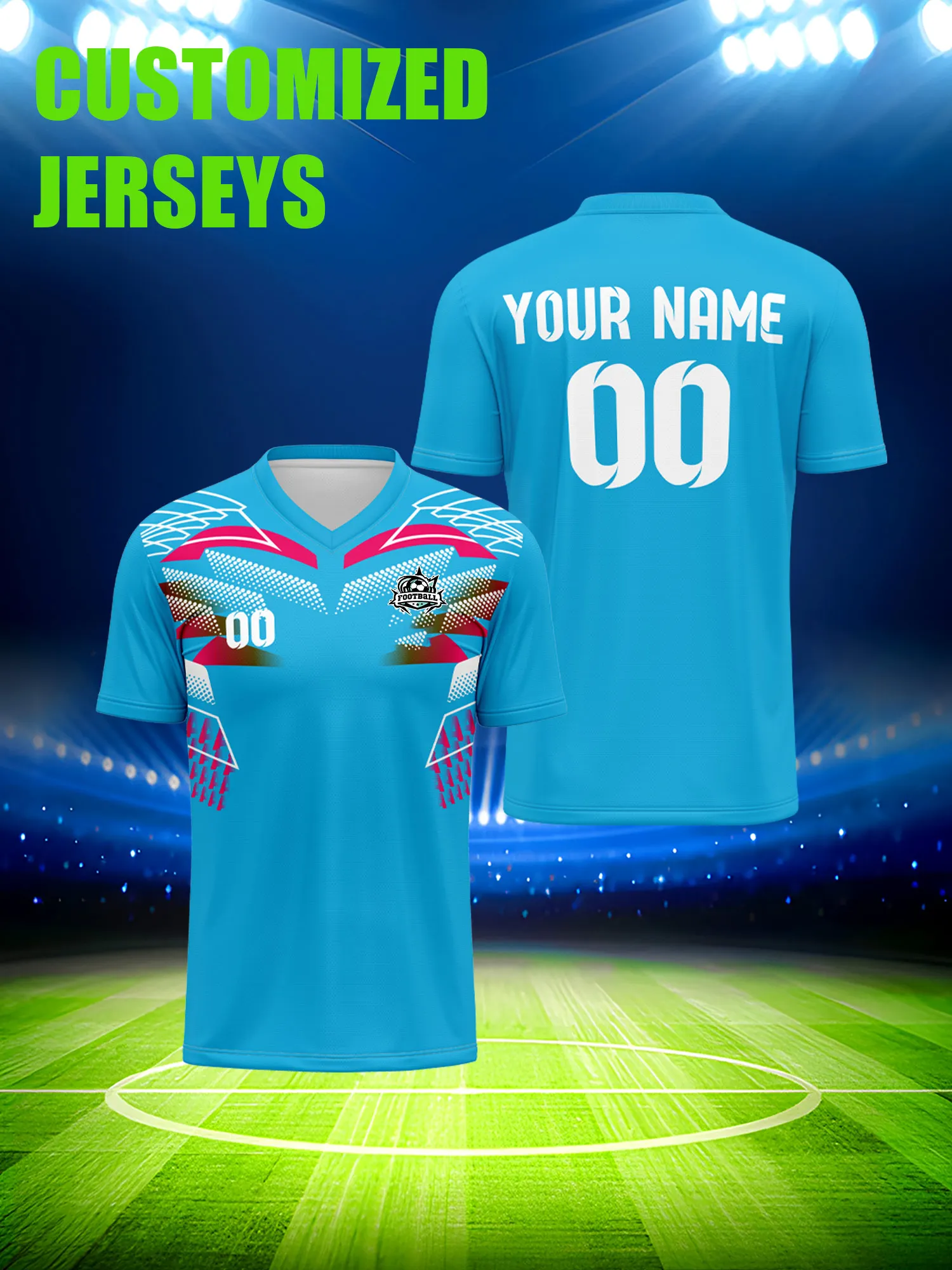 

Футболка для футбола с индивидуальным изображением, номером и именем, современная минималистичная стильная футболка.