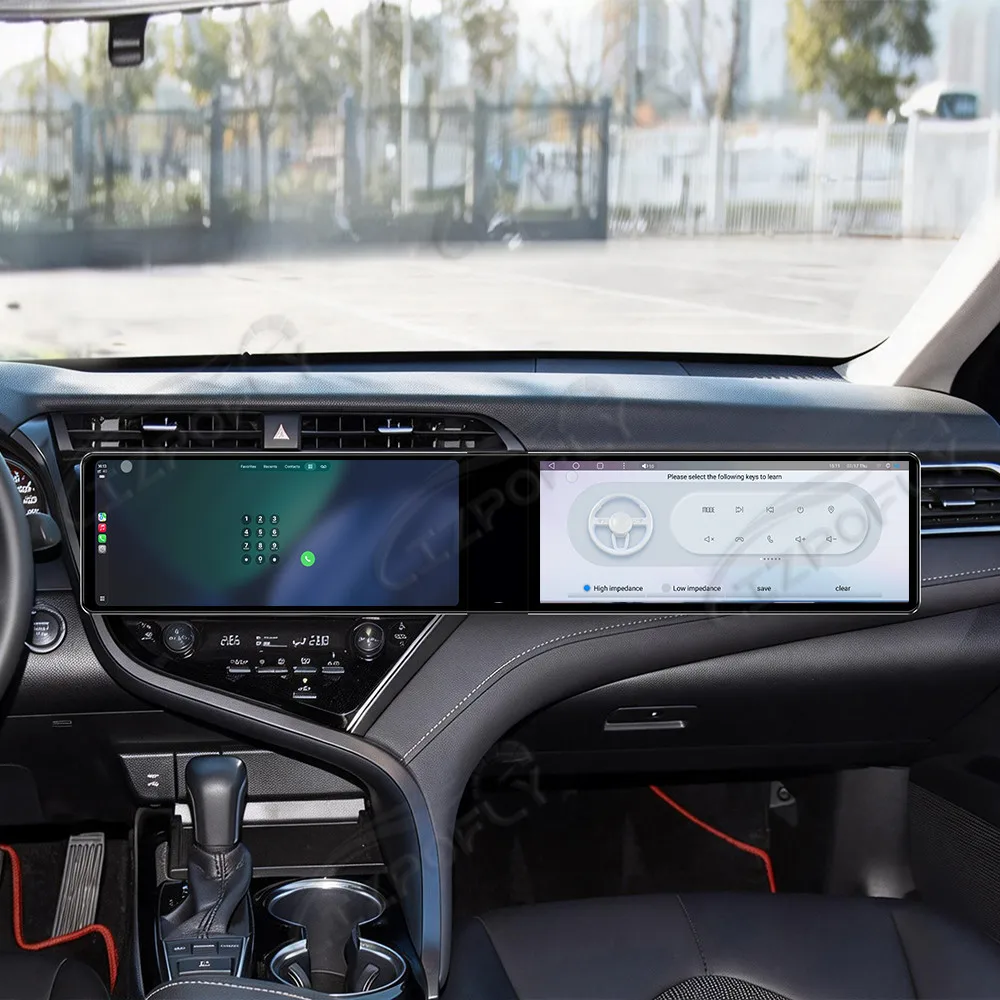Dual 12.3 Inch GPS Navi Radio Android 13 CarPlay Car Media For Toyota Camry 2018-2020 Car Multimedia Player Stereo Head unit