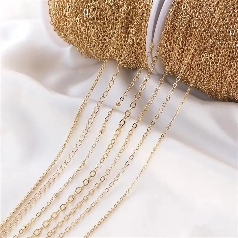 

14K Gold-plated Chain Thin Chain Tassel O-shaped Chain Extension Necklace Bracelet Material Diy Accessories