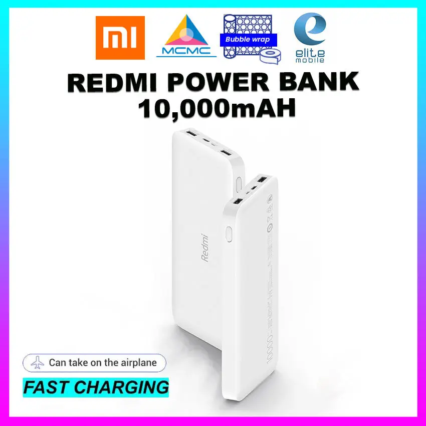 

Original Xiaomi Redmi Power Bank 10000mAh PB100LZM Mi Powerbank Fast Charging Portable external battery Charger