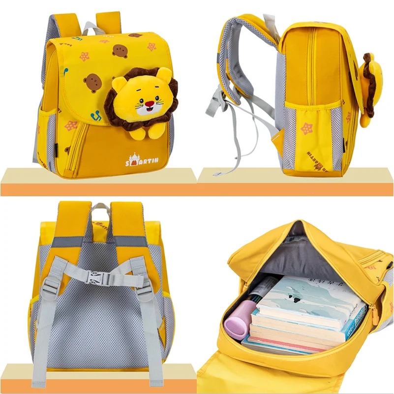 Children Cute Cartoon Doll Backpacks New Kindergarten Girl Sweet Rabbit Cat Boy Dinosaur Lightweight Schoolbags for Students Hot