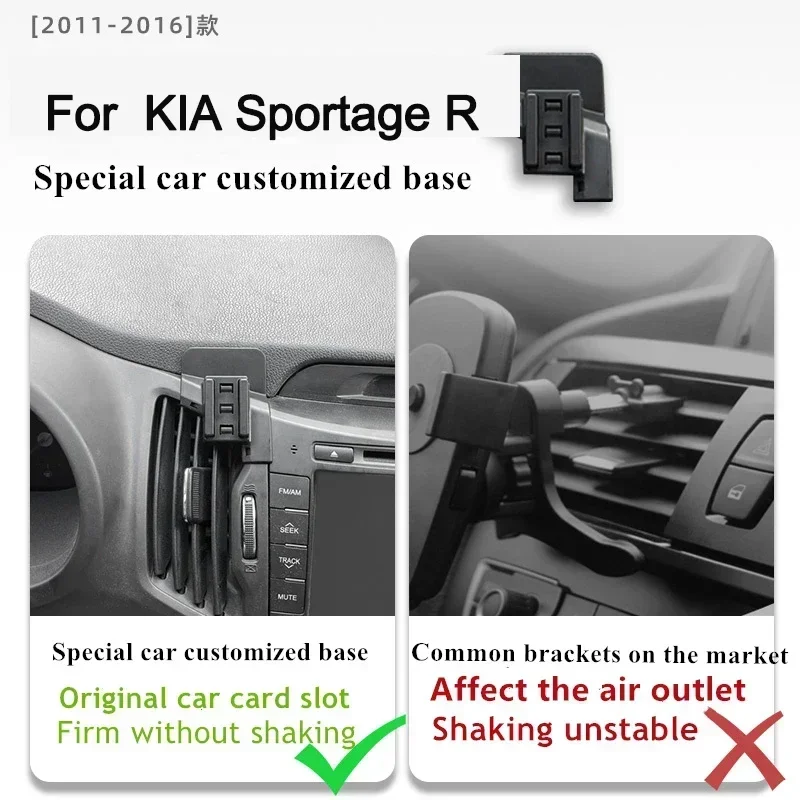 

2011-2016 For KIA Sportage R Mobile Phone Holder Wireless Charger Car Mount Navigation Bracket GPS Support 360