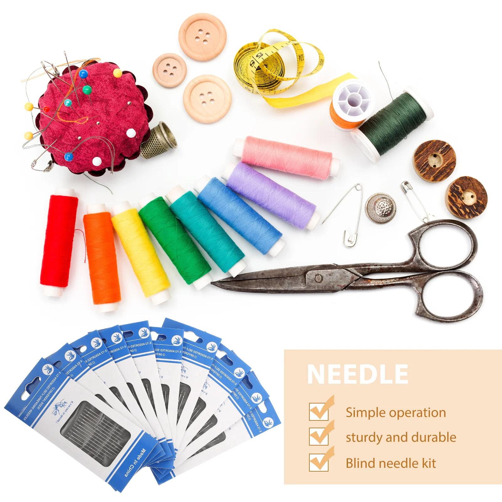 

120pcs Sewing Needle Big Eye Hand Sewing Needles For Crafting Projects Embroidery Stitching Diy Weaving Home Needle