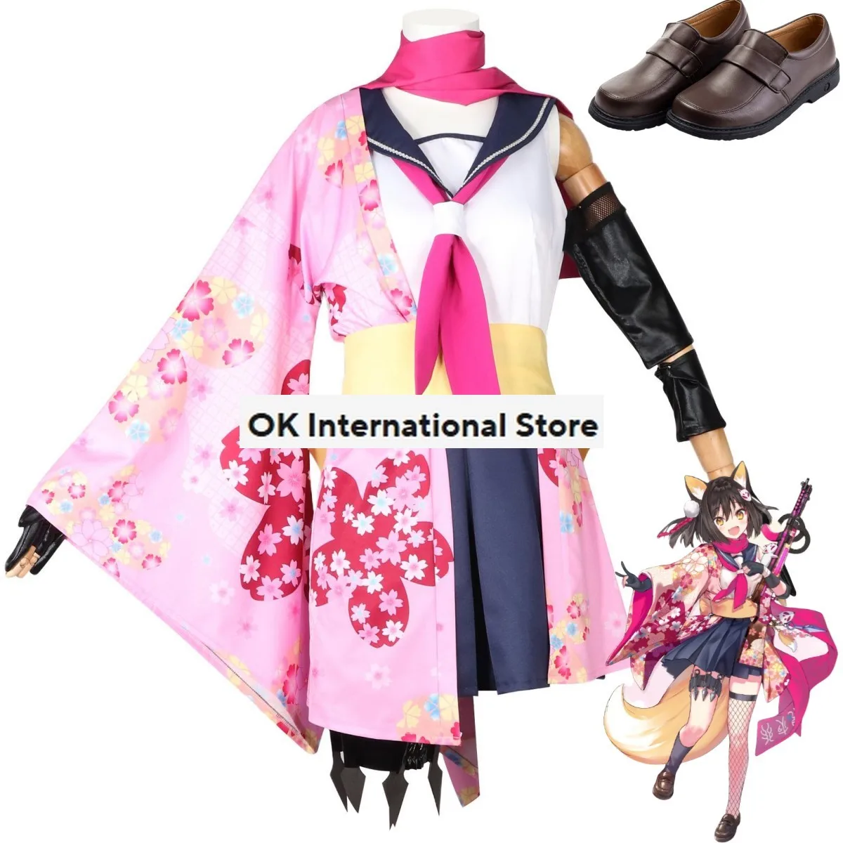 

Anime Game Blue Archive Kuda Izuna Cosplay Costume Japanese Haori JK Uniform Skirt Woman Sexy Lovely Halloween Carnival Suit