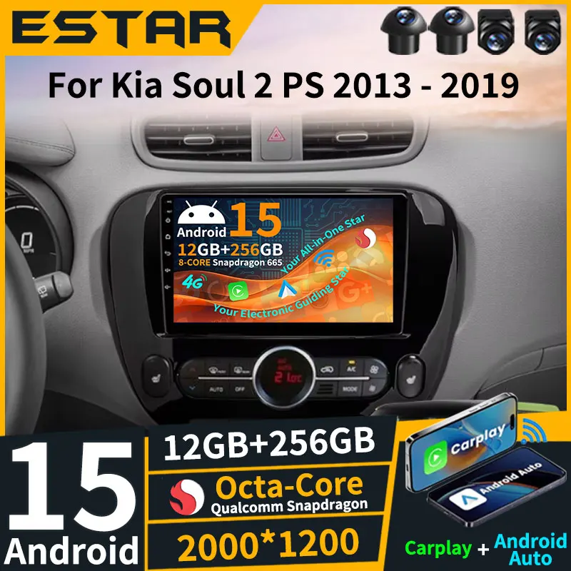 

Wireless Carplay Android 15 For Kia Soul 2 PS 2013 - 2019 GPS Multimedia RDS Video Player Car Radio DSP 4G LTE 360Camera 2K QLED