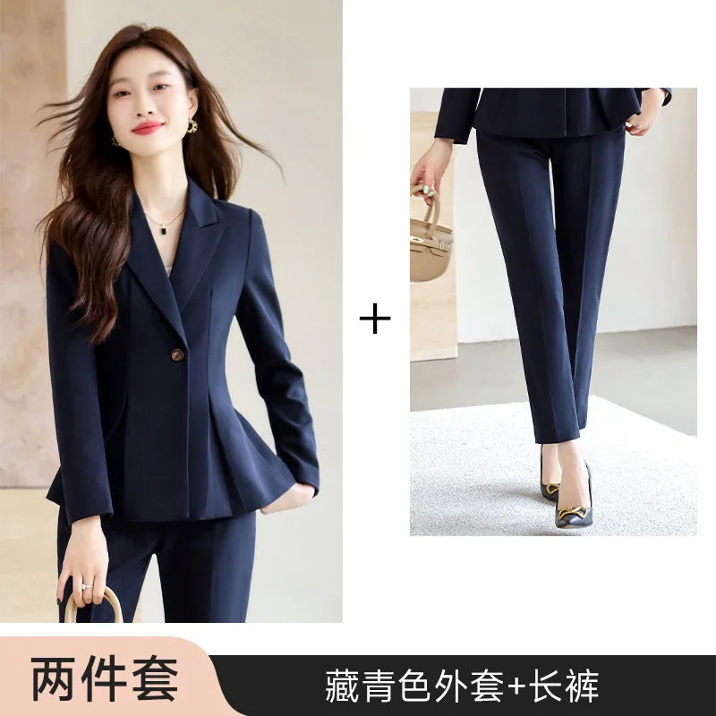 Women's Suit Jacket2024New Autumn Winter Fashionable Elegant Slimming Professional Suit Goddess Style High-end Set