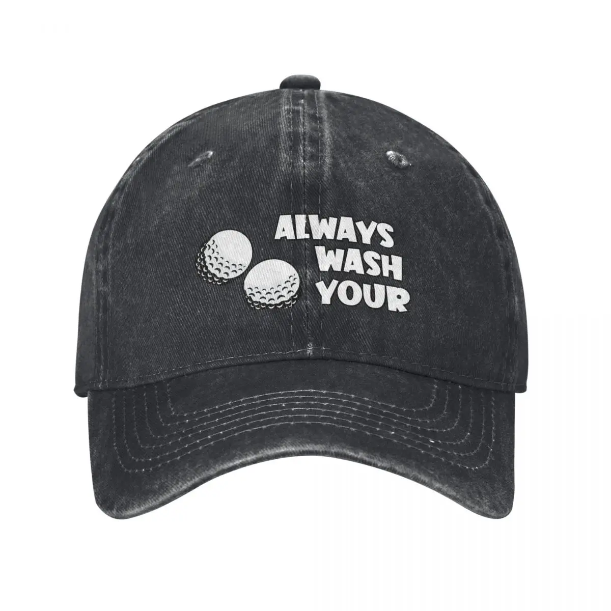 

Always Wash Your Balls Golf Golfing Baseball Cap Cosplay Trucker Cap Sun Cap Women's Beach Visor Men's