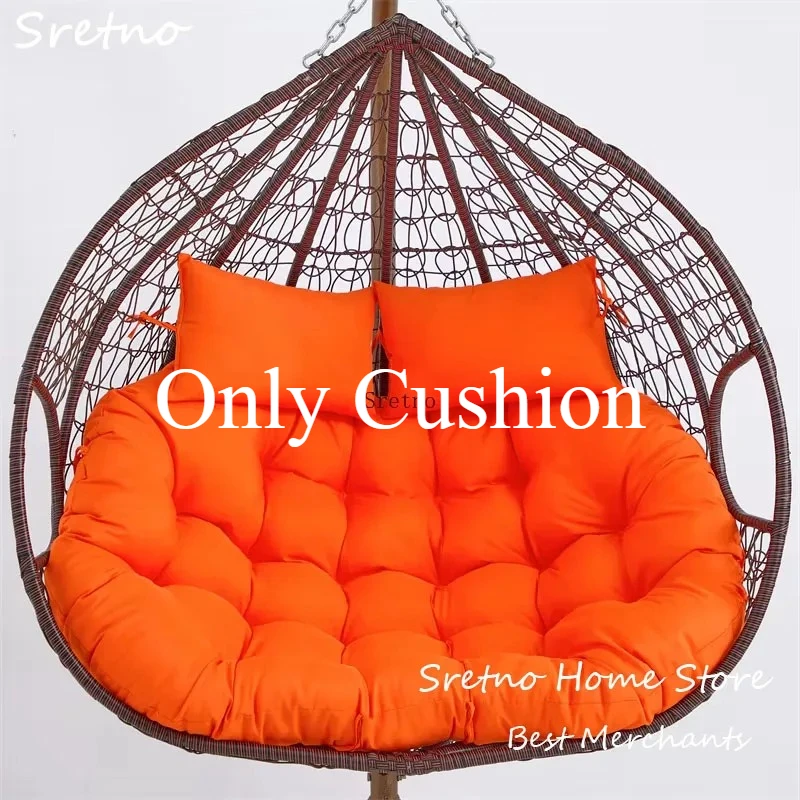 

Sretno New Filled Hanging Swing Egg Basket Double Seat Chair Cushions Non Removable Round Cushion for Home Patio Floor Cushion