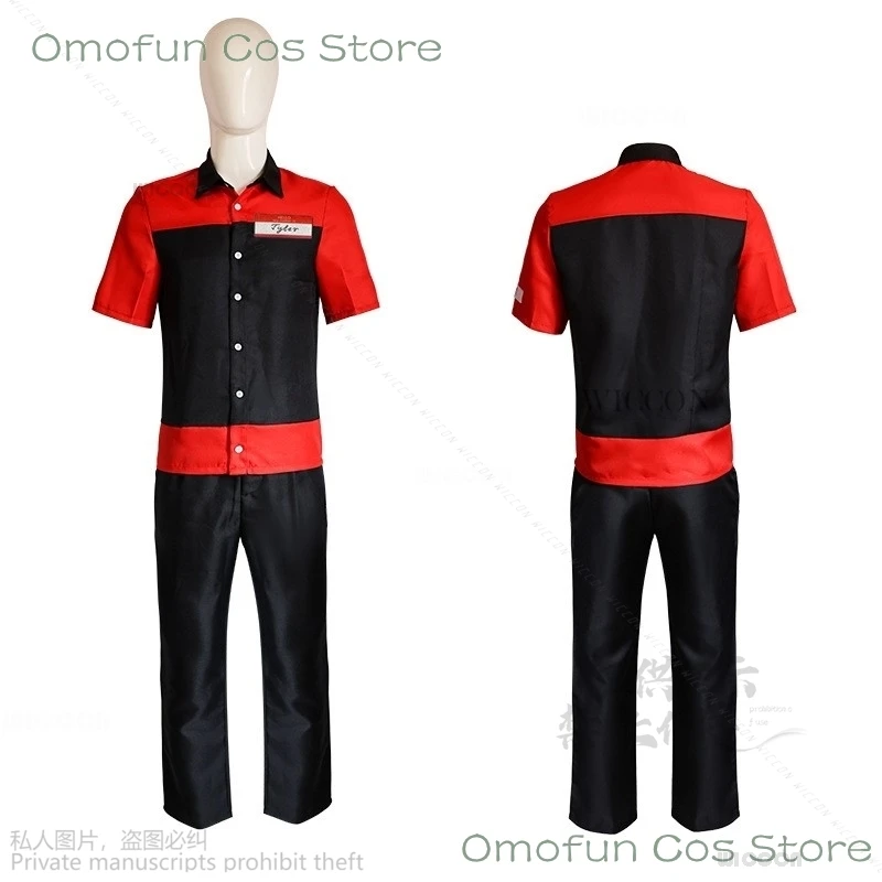 2024 New Game BryanTyler Cosplay Manny's Horror Tyler Red Black Work Uniforms Men Women Suits Halloween Fancy Clothing Anime