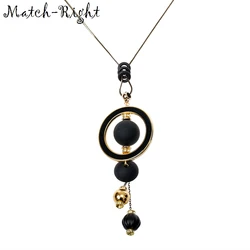 Match-Right Women Necklace Long Necklaces & Pendants Wood Beads Sweater Necklace For Women Jewelry SP014