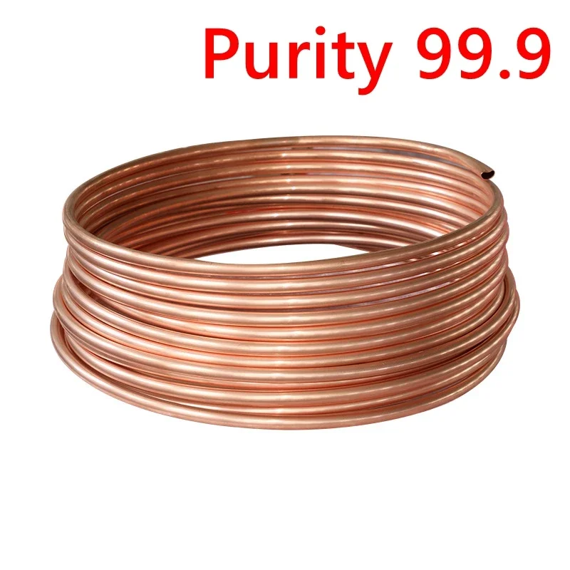 1-3Meters Copper Tube/Copper Coil Air Conditioning Copper Tube high purity T2 Soft Copper Tube OD2/3/4/6/8/10mm customize