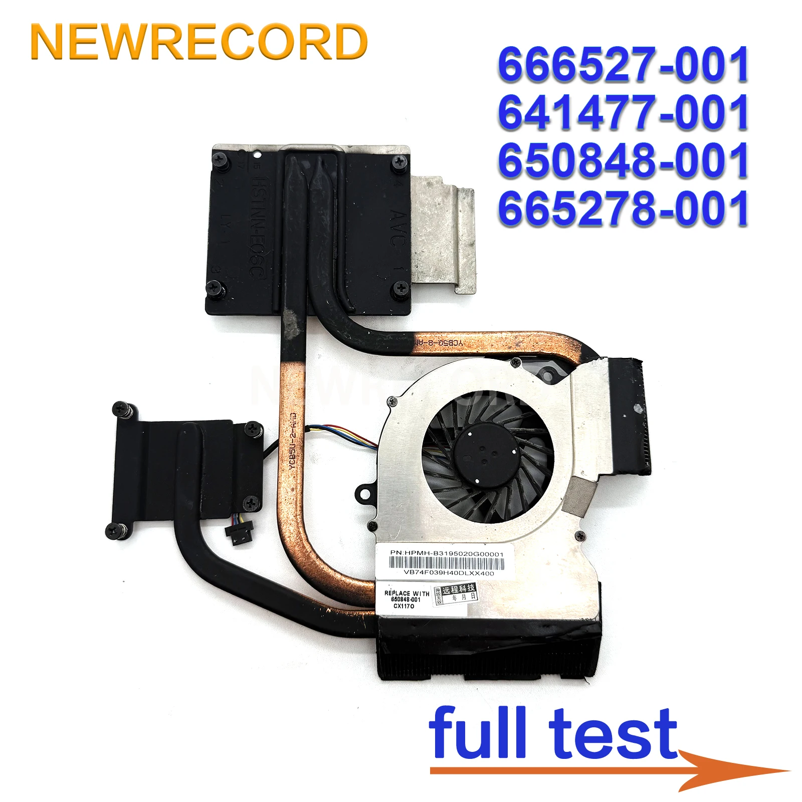 

Replacement CPU Cooling Fan for HP Pavilion DV6-6000 DV7-6000 Series Heatsink 4-Pin 666527-001 641477-001 650848-001 665278-001