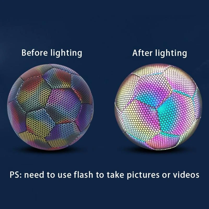 Calcio nottilucente notturno misura 4/5 calcio riflettente luminoso per regalo per adolescenti