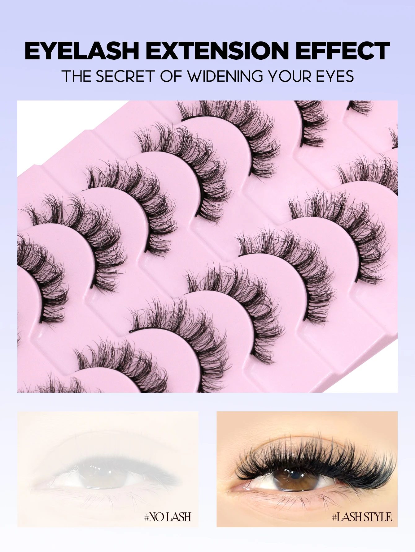 GROINNEYA 3D Faux Mink Lashes Fluffy Soft Wispy Natural long False Eyelashes Curly Lashes Wholesale Lashes