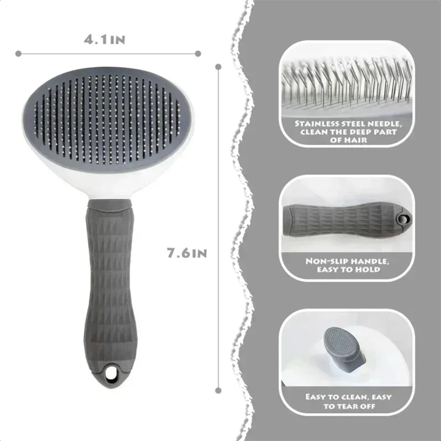 Gentle and Effective Top-Quality Premium Non-slip Stainless Steel Essential Pet Comb for Pet Hair Removal - Superior Grooming Ex