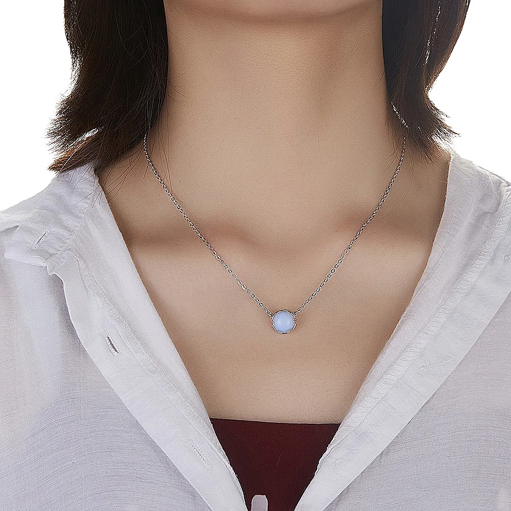 

1 шт., ожерелье с лунным камнем, элегантный простой дизайн, прочные украшения для женщин, подарок на день рождения, свадьбу, вечеринку, модный кулон