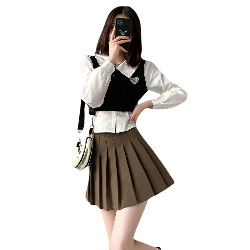 Wool Autumn Winter Skirt For Women High Waist Mini Woolen Skirts Winter School Short Tennis Pleated Skirts With Shorts Women