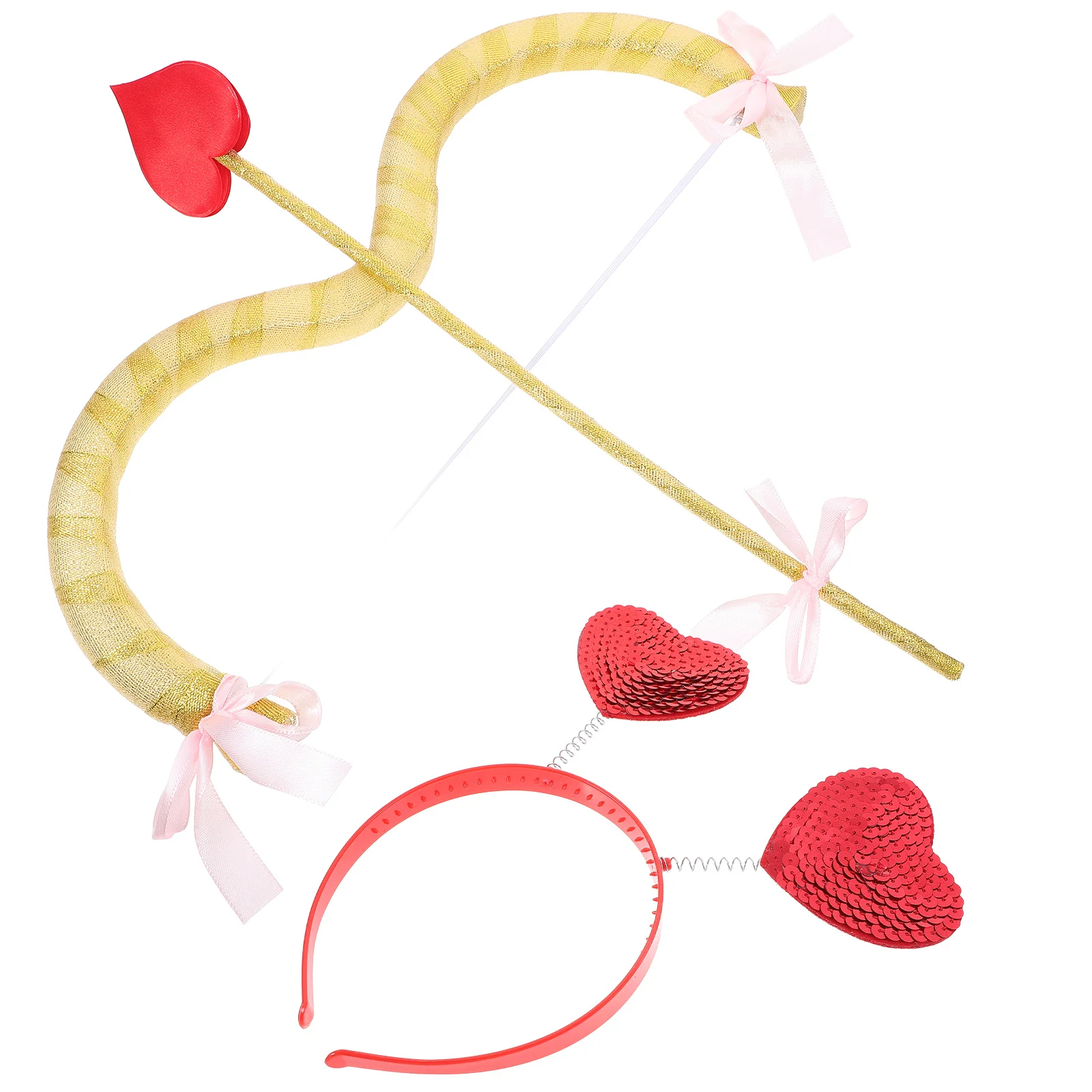

1Set Cupid Bow Arrow Headband Set Charming Valentine Cupid Costume Cosplay Photo Props Accessories Valentine Party Decor