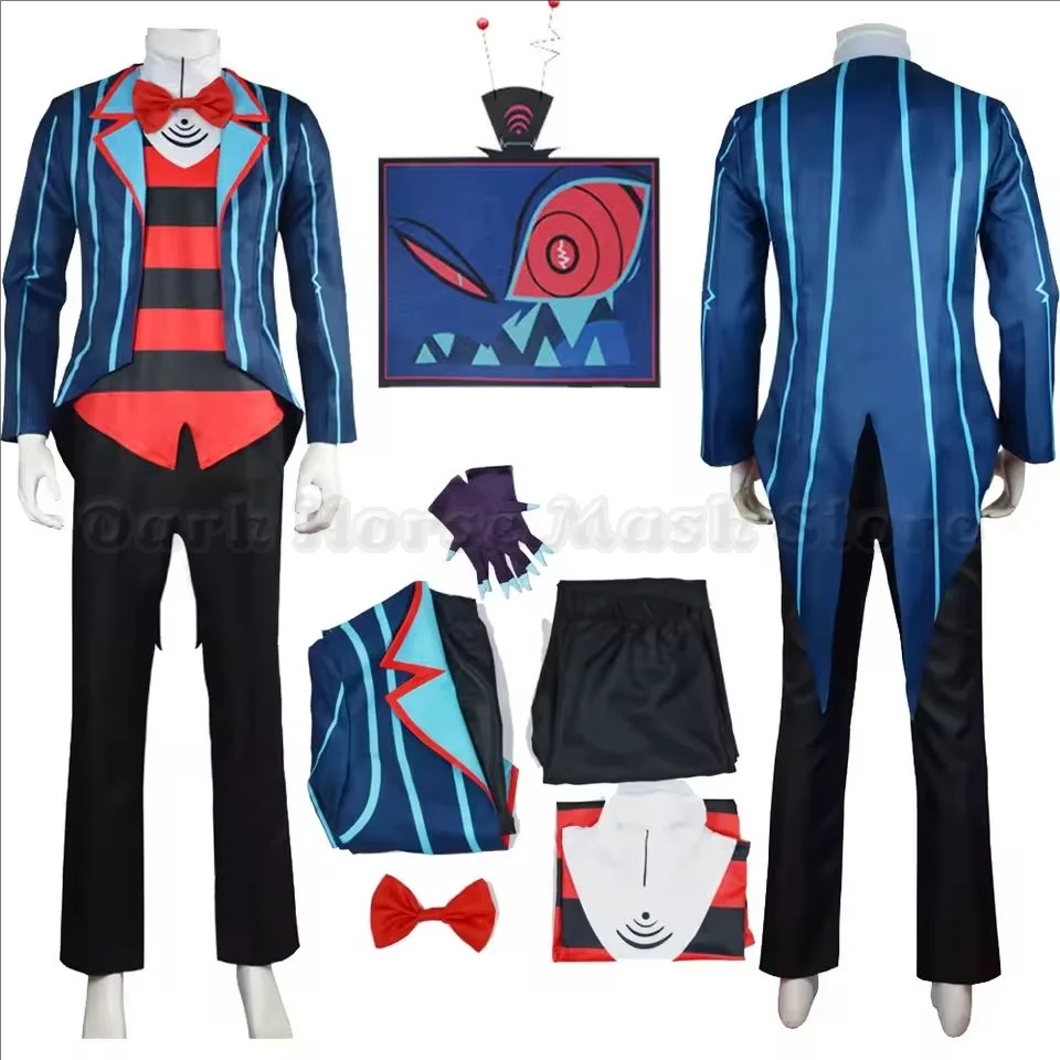 Vox Cosplay Kostüm Cartoon Hotel Top Hose Komplettset Verkleidung Halloween Karneval Anzug Mode Vox Cosplay Maske Kostüm Uniform