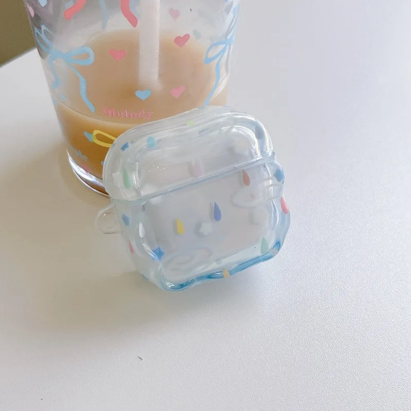 Cute Cloud Raindrop Earphone Case For AirPods 4 3 2 Pro 2 Pro 3 Transparent Soft TPU Headphone Cover With Keychain Pendant Funda - view 4