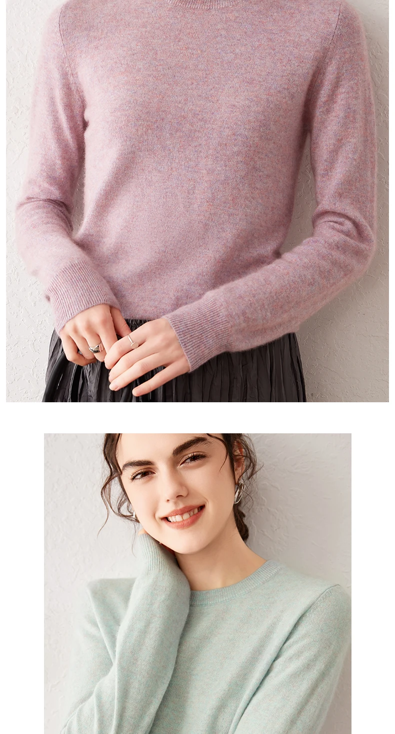 Damen 100% Reiner Kaschmir-Pullover 2026 Herbst Winter Rundhals Langarm Warm Weich Gestrickter Pullover Neue Strick-Oberteile Damenkleidung – Detail 26
