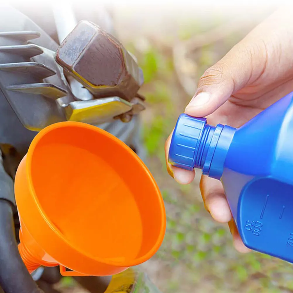 Embudo de aceite grueso de gran capacidad para motocicleta, coche, plástico automotriz, Material estable antifugas, ancho, 1 Uds.