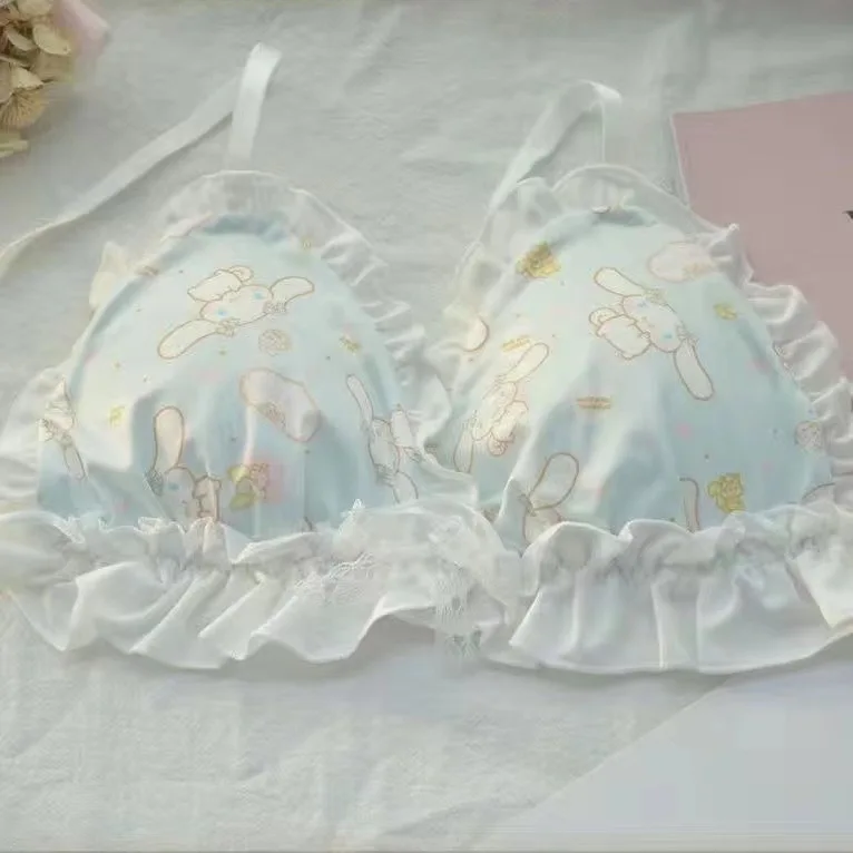 Sanrio Cinnamoroll Underwear Set for Women Anime Kawaii My Melody Lolita Cotton Sexy Panties Girl Bra Cartoon Student Lace Sweet