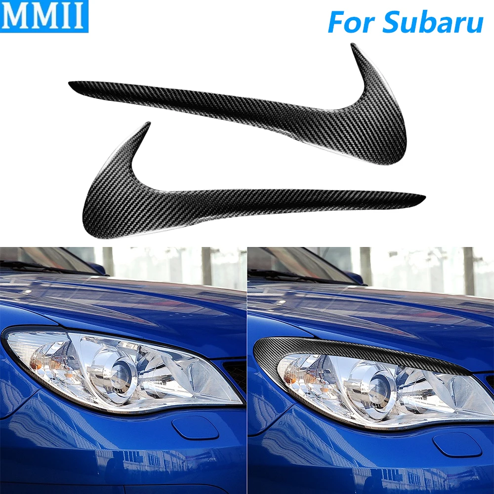 

For Subaru Impreza 9th Gen 2006-2007 Real Dry Carbon Fiber Front Headlight Eyelid Eyebrow Cover Panel Decorative Car Accessories