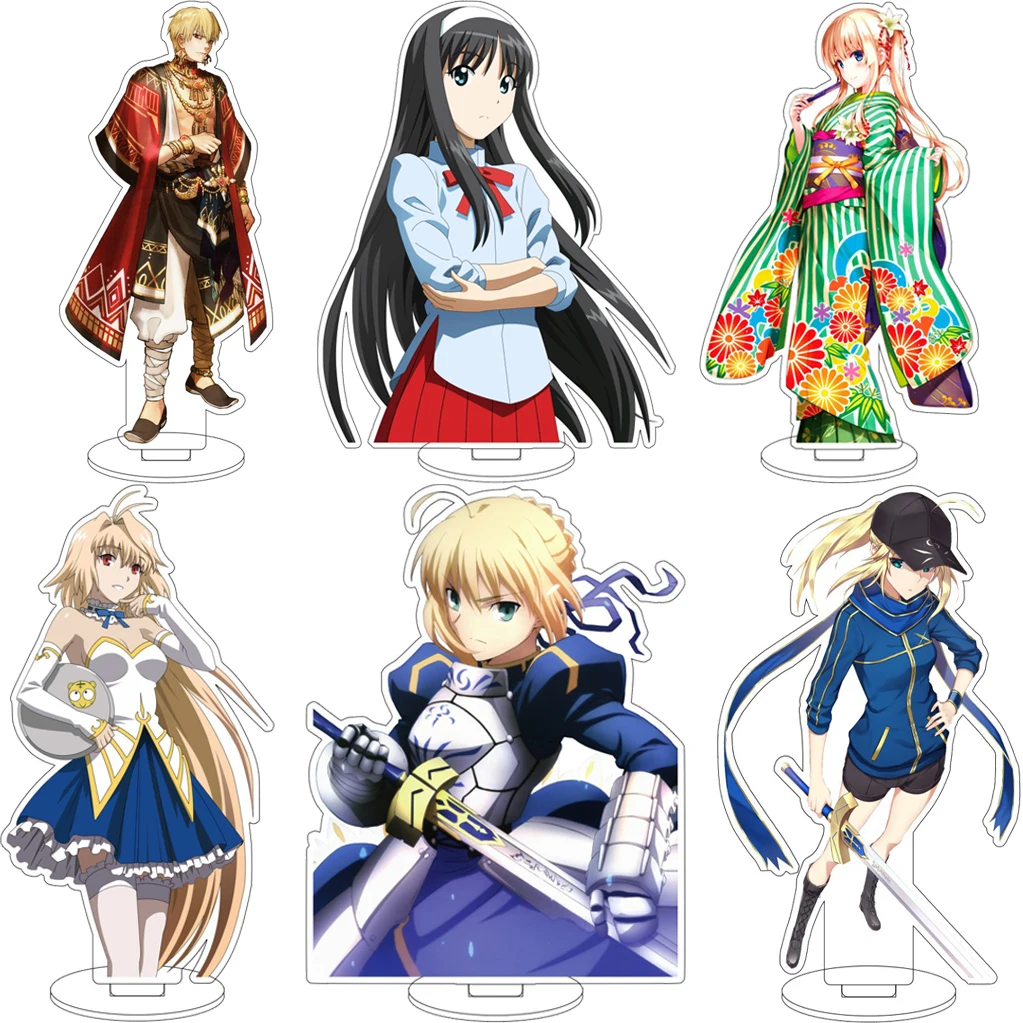 Figura Acrílica de 16 cm de Anime Fate/Zero, Altria Pendragon, Gilgamesh, Juana de Arco, Medusa, Emiya Shirou, Tsukihime, con Base, para Colección