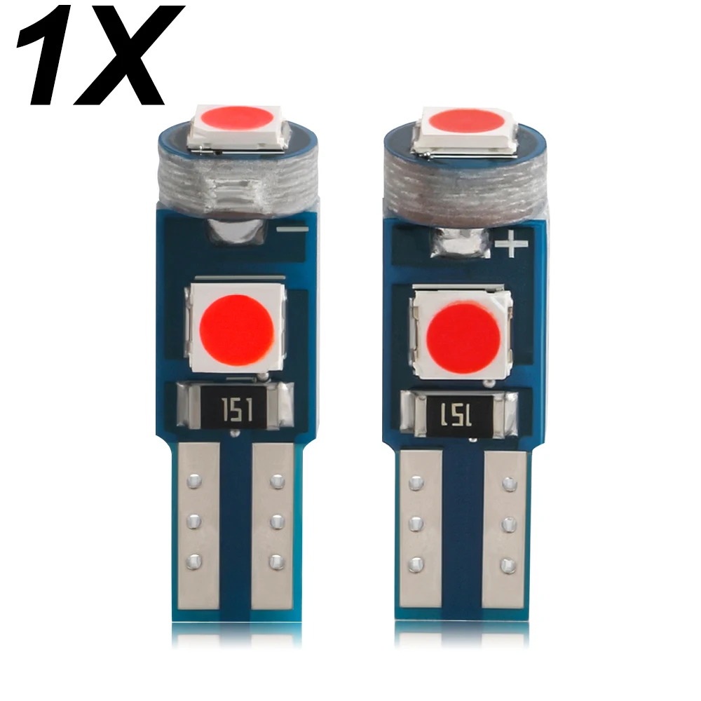 

1Pcs T5 LED Bulb Car Instrument Lamp W3W W1.2W 12V Led Canbus Lights Dashboard Warming Lamp Indicator Wedge Car Interior Lights