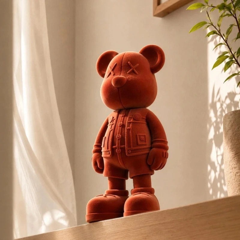 Luxury Home Decor Brown Cartoon Bear Figurine Resin Animal Model Home Living Room Wine Cabinet Fashion Desktop Decoration Statue